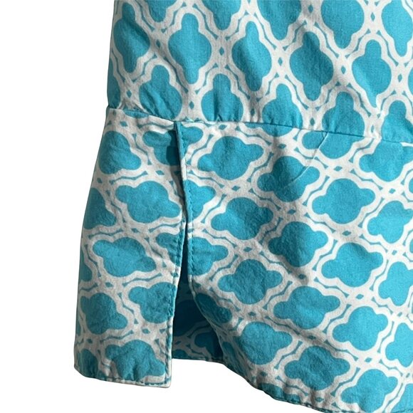 Crown & Ivy Womens XL Blue White Boho Blouse Long Sleeve Lace Trim Top - Picture 7 of 12